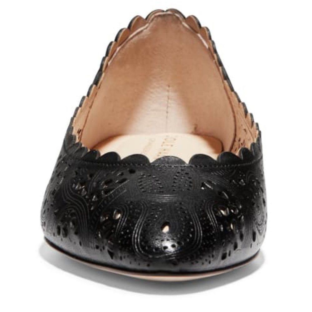 NEW Cole Haan Women Callie Leather Scallop Paisley Floral Lace Laser Cut Pattern - Picture 4 of 6